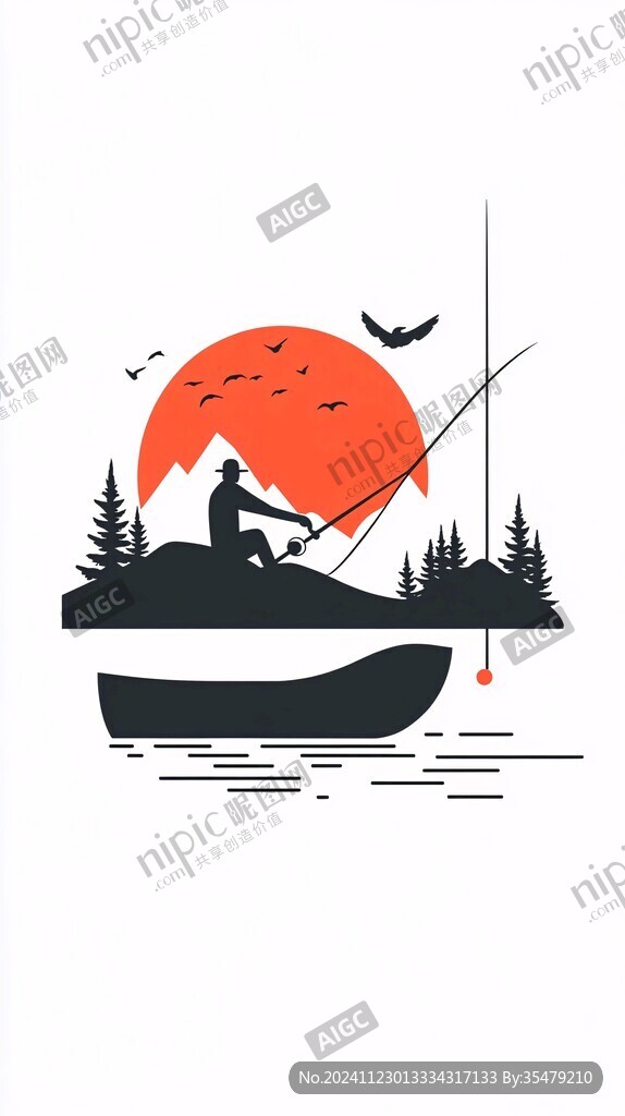 钓鱼者logo设计