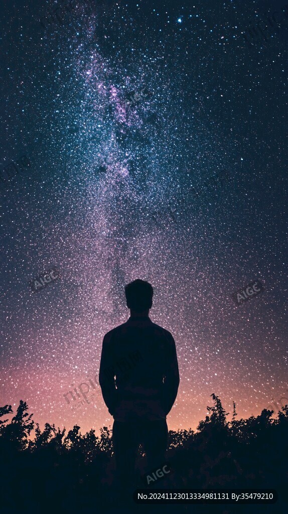 星辰大海男孩背影