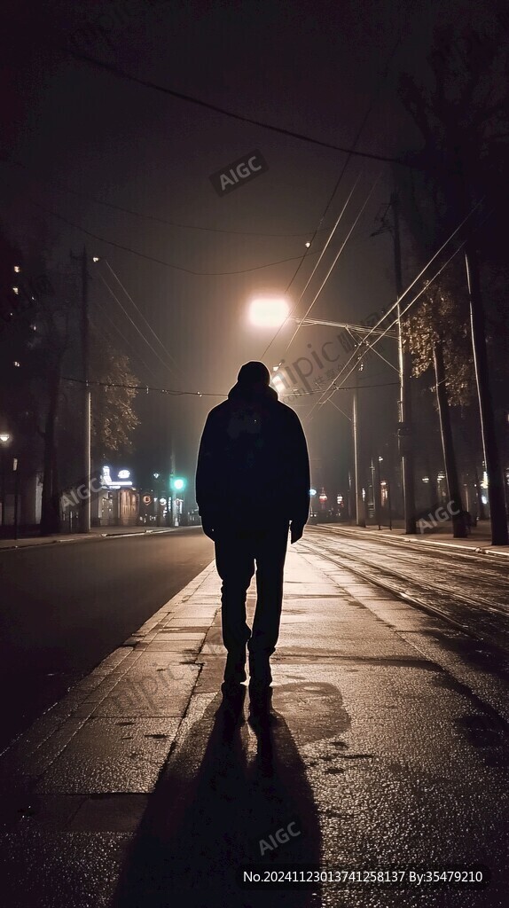 路灯下的人