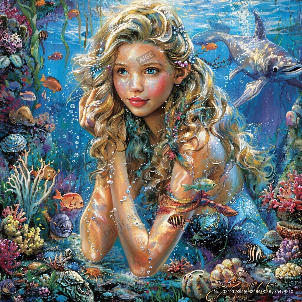 美人鱼立体画