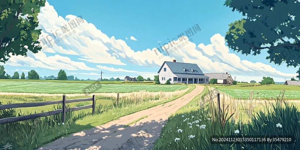 乡村场景插画