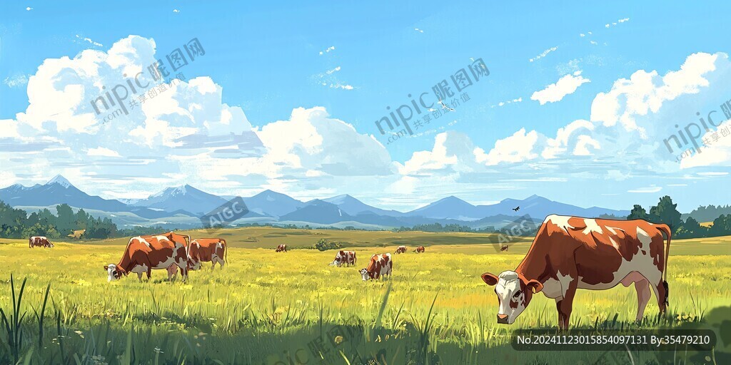 牛群插画