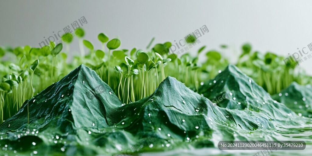 深底上的豌豆苗