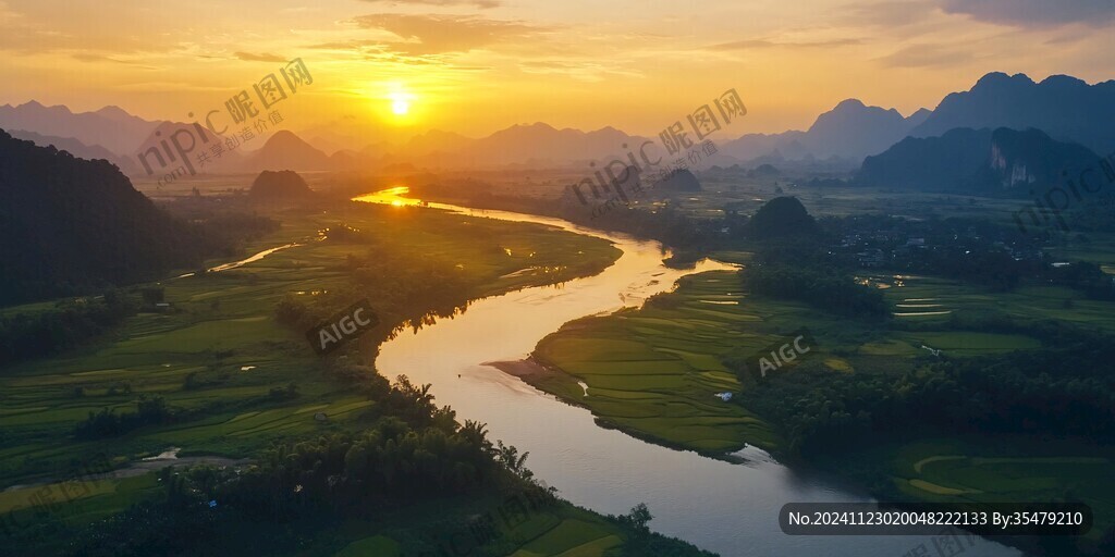 兴坪夕阳航拍