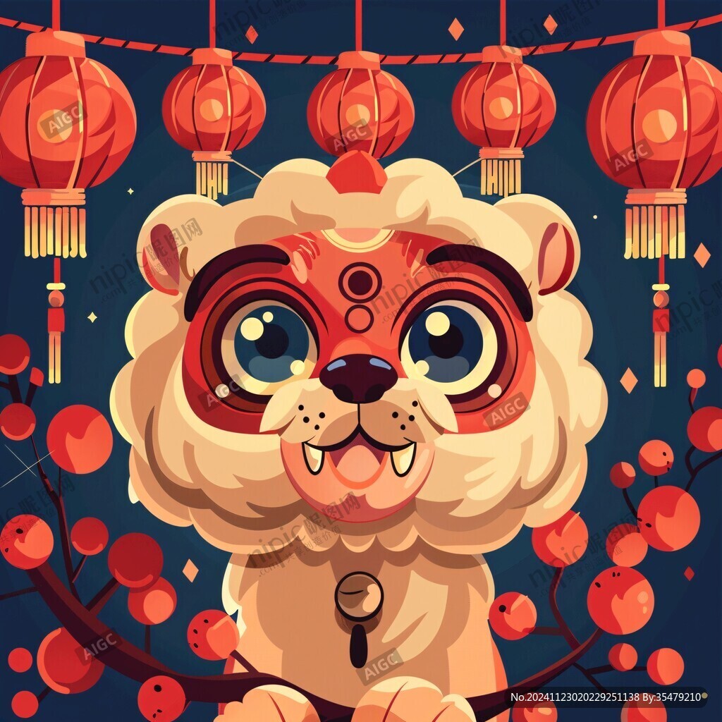 舞狮扁平化设计