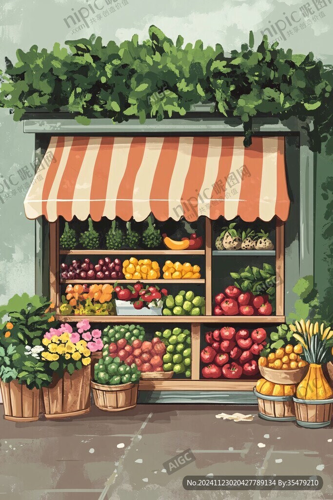 水果店插画