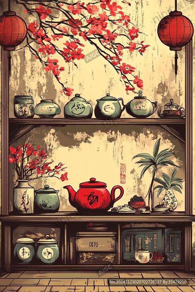 茶楼插画