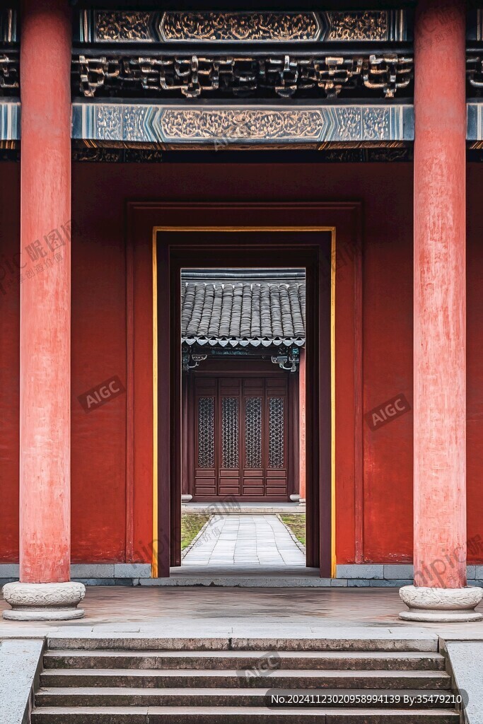 古代建筑红门