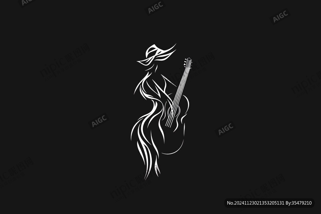 美女抱琵琶logo