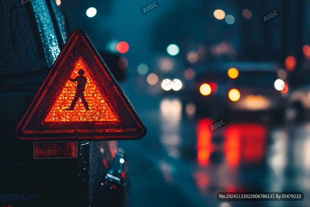 雨夜行人与车辆