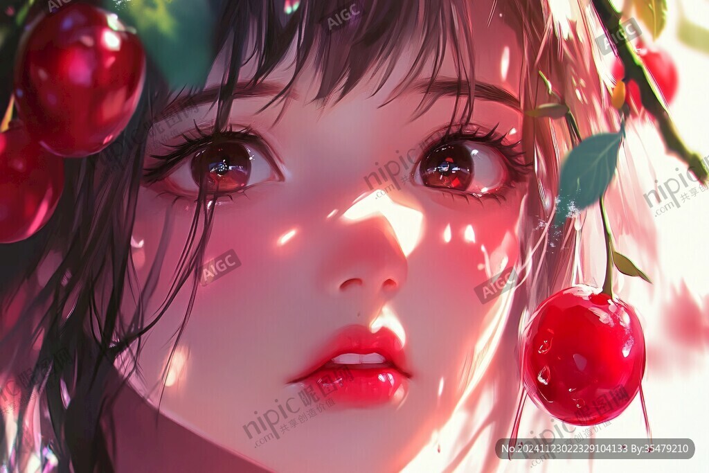 原创草莓妹插画