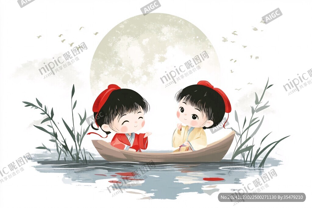 中秋儿童插画