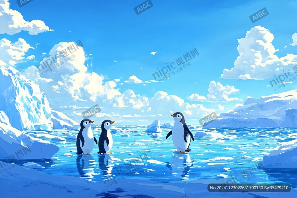 南极企鹅插画