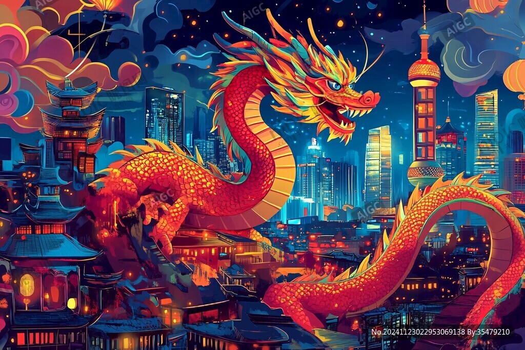 龙年横版插画