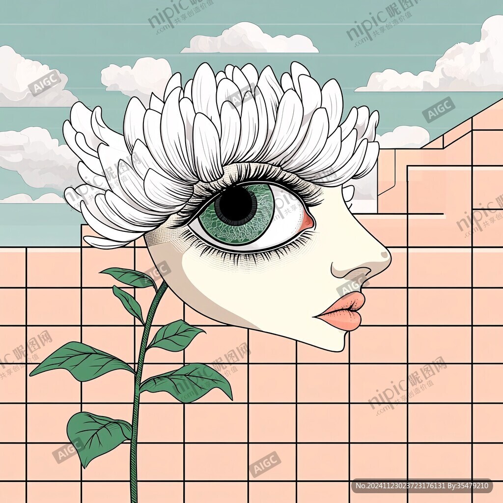 美女眼睛插画