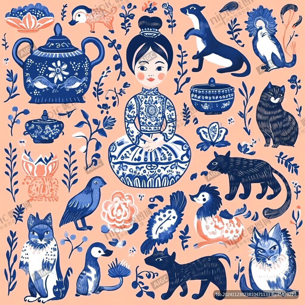 民族风包装插画