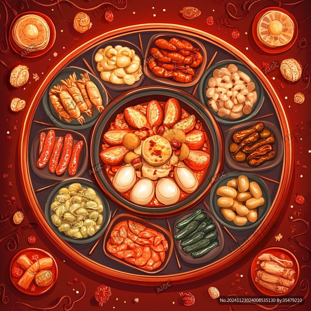 卤水拼盘插画