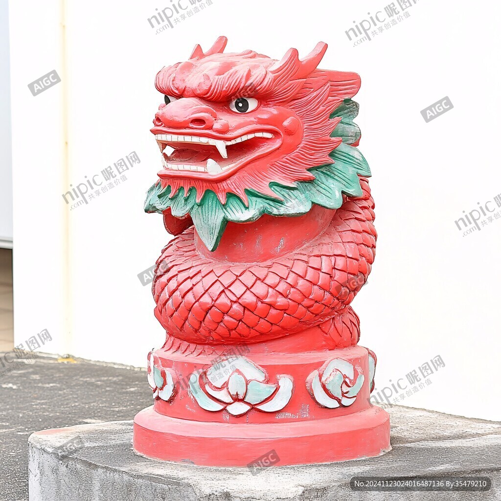 红色龙雕塑