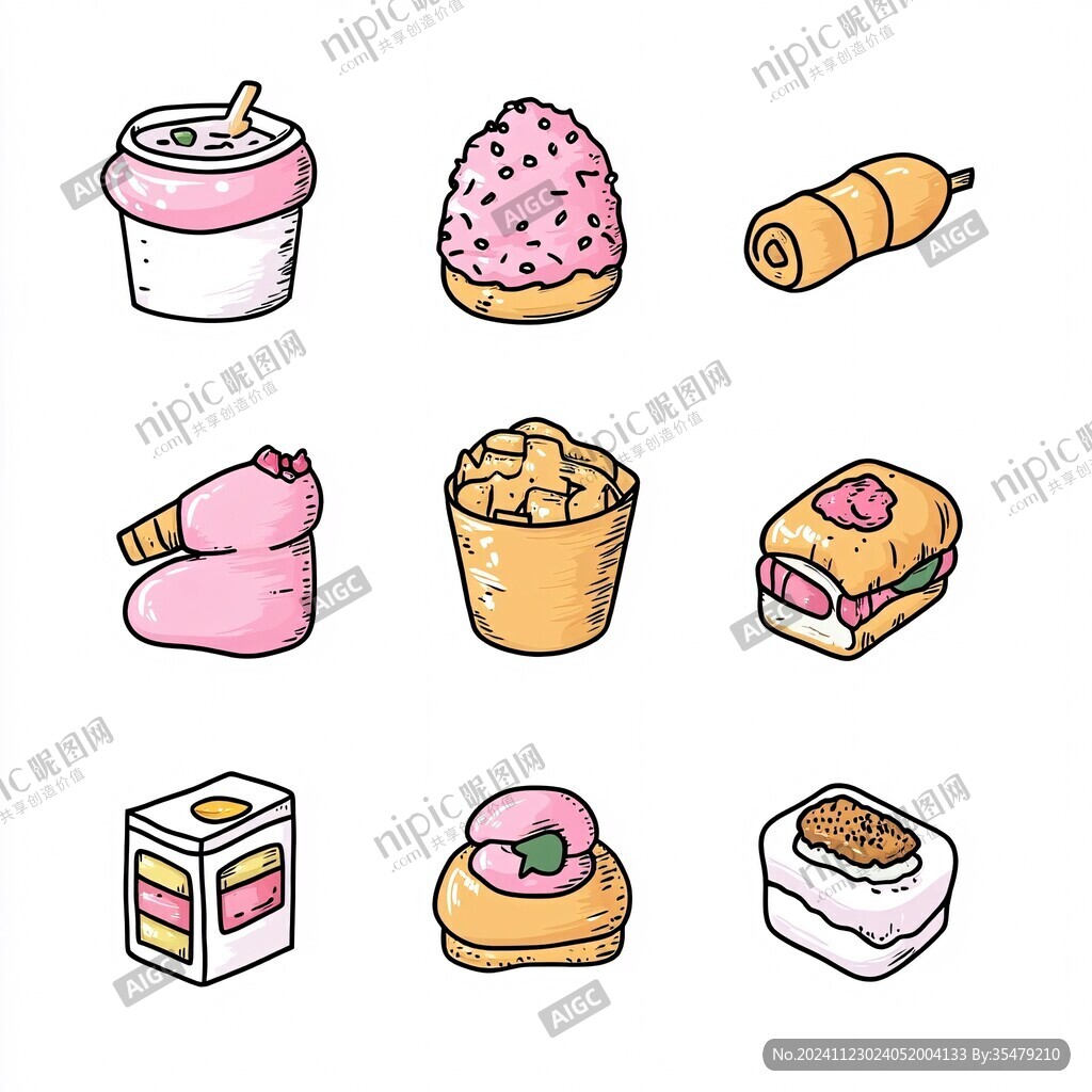 零食类卡通图标