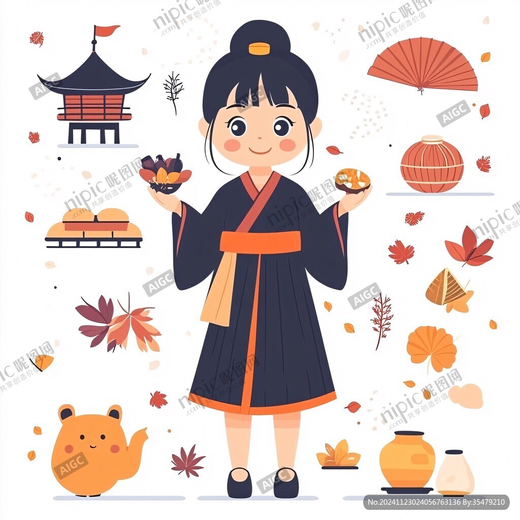 秋天文创插画