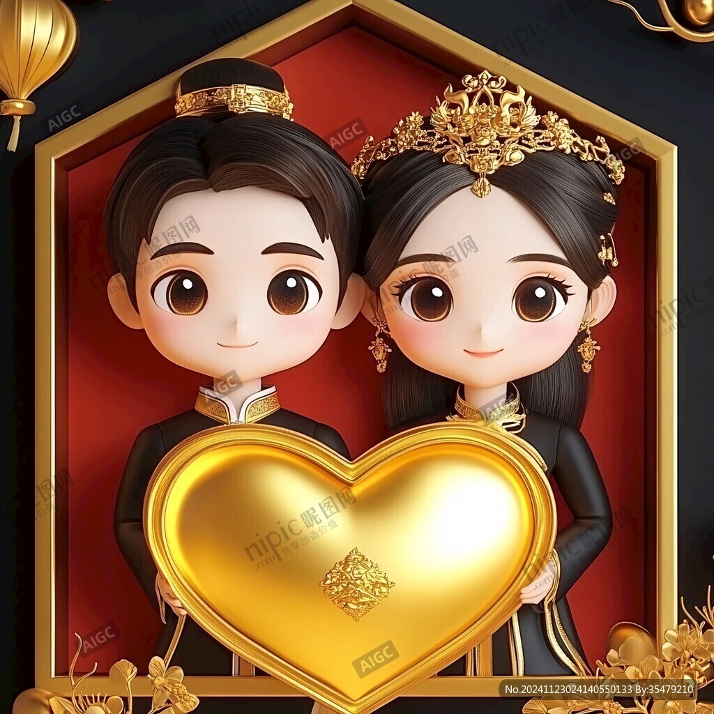 q版结婚喜庆
