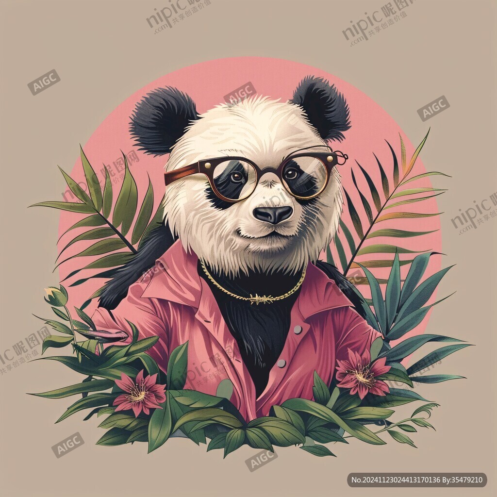 熊猫潮流插画