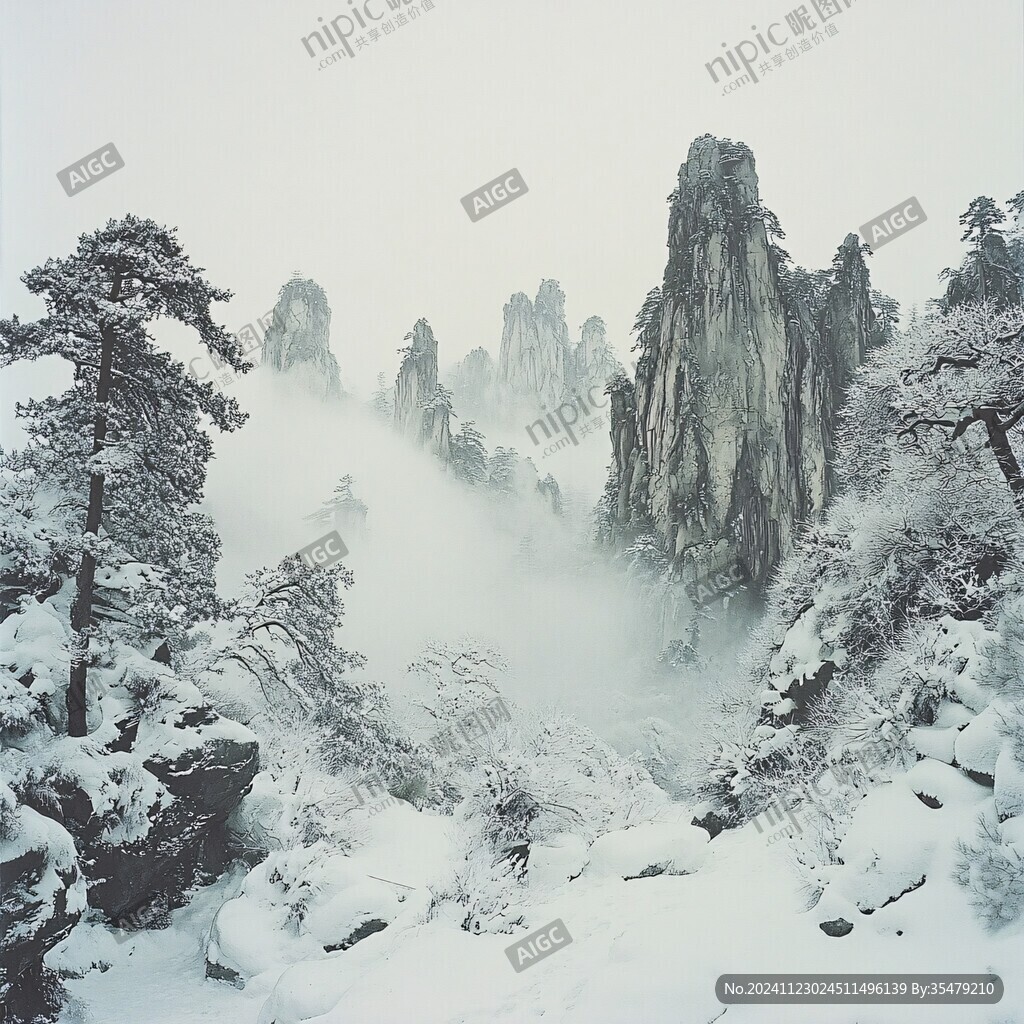雪后迎客松