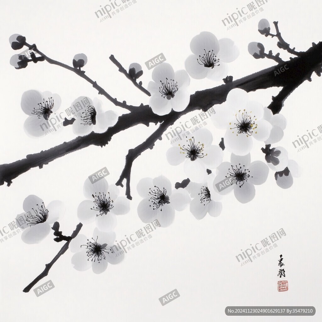 鼠绘梅花