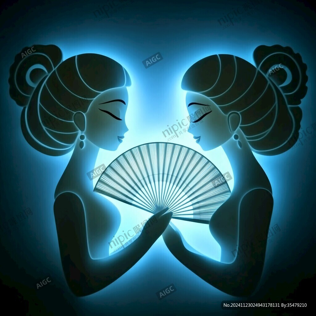 折扇格栅插画