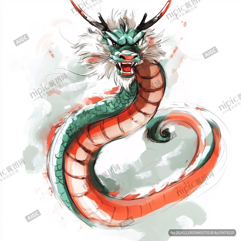 端午龙元素插画