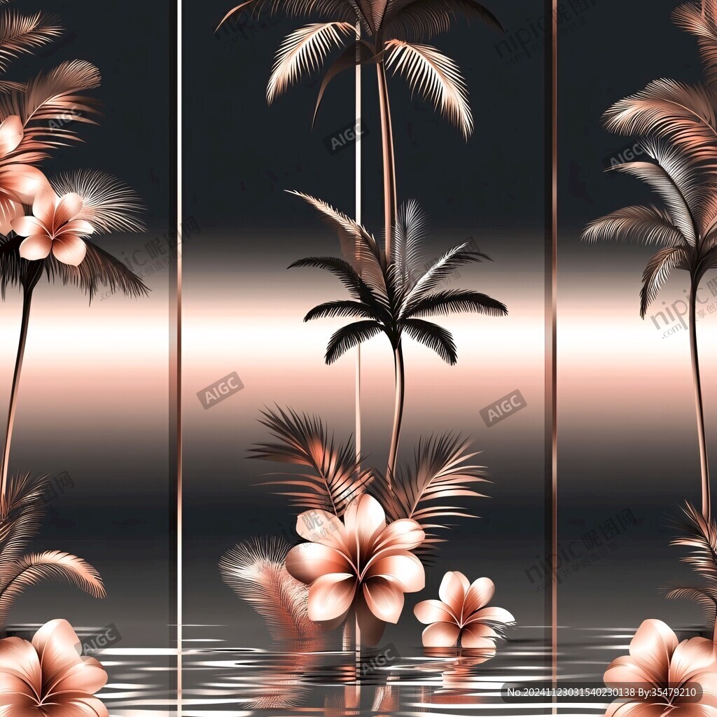 椰树3d印花素材