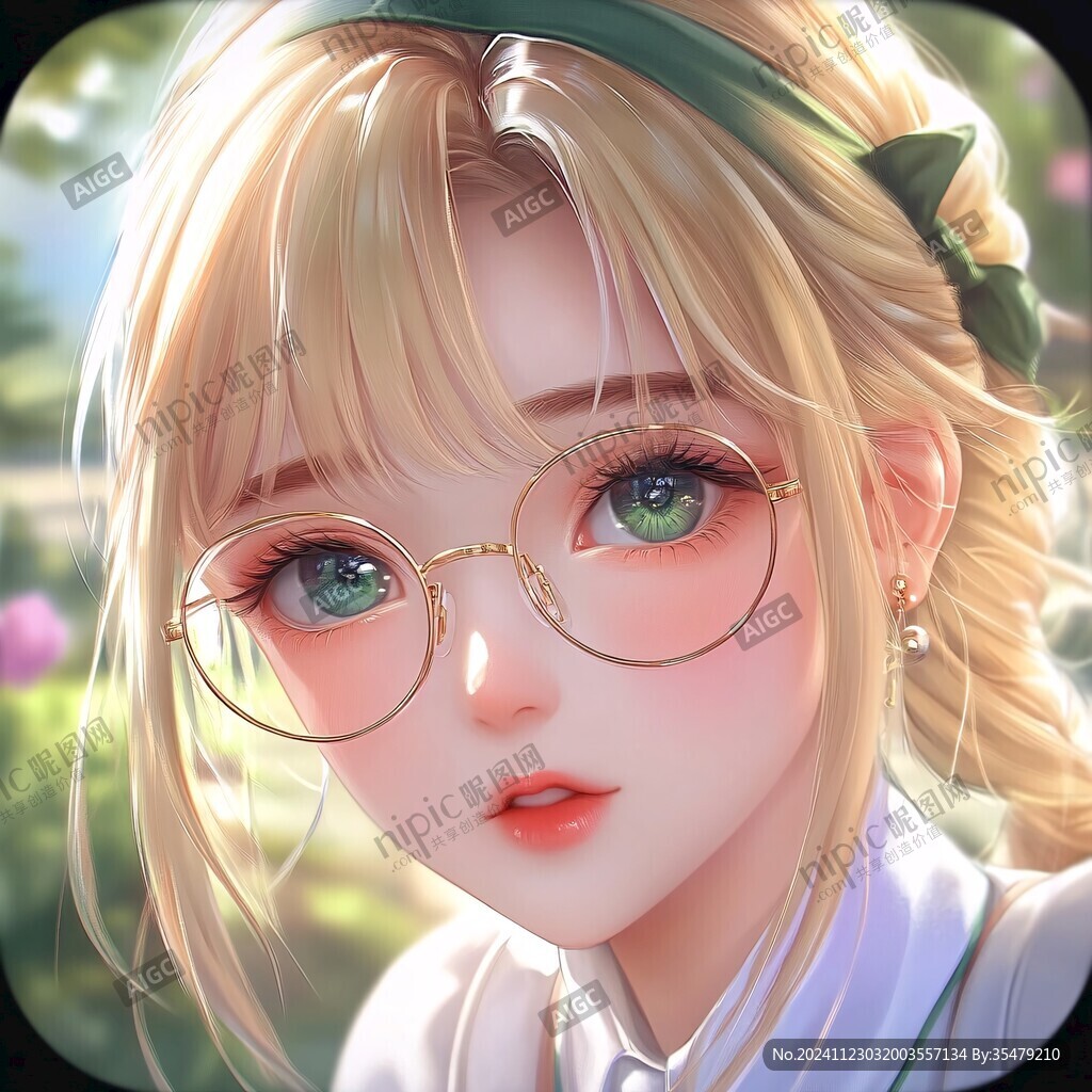 金发绿植少女