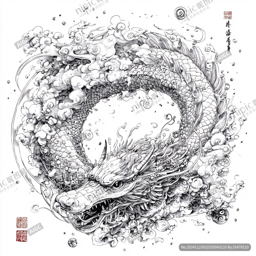 南龙线描线稿线勾