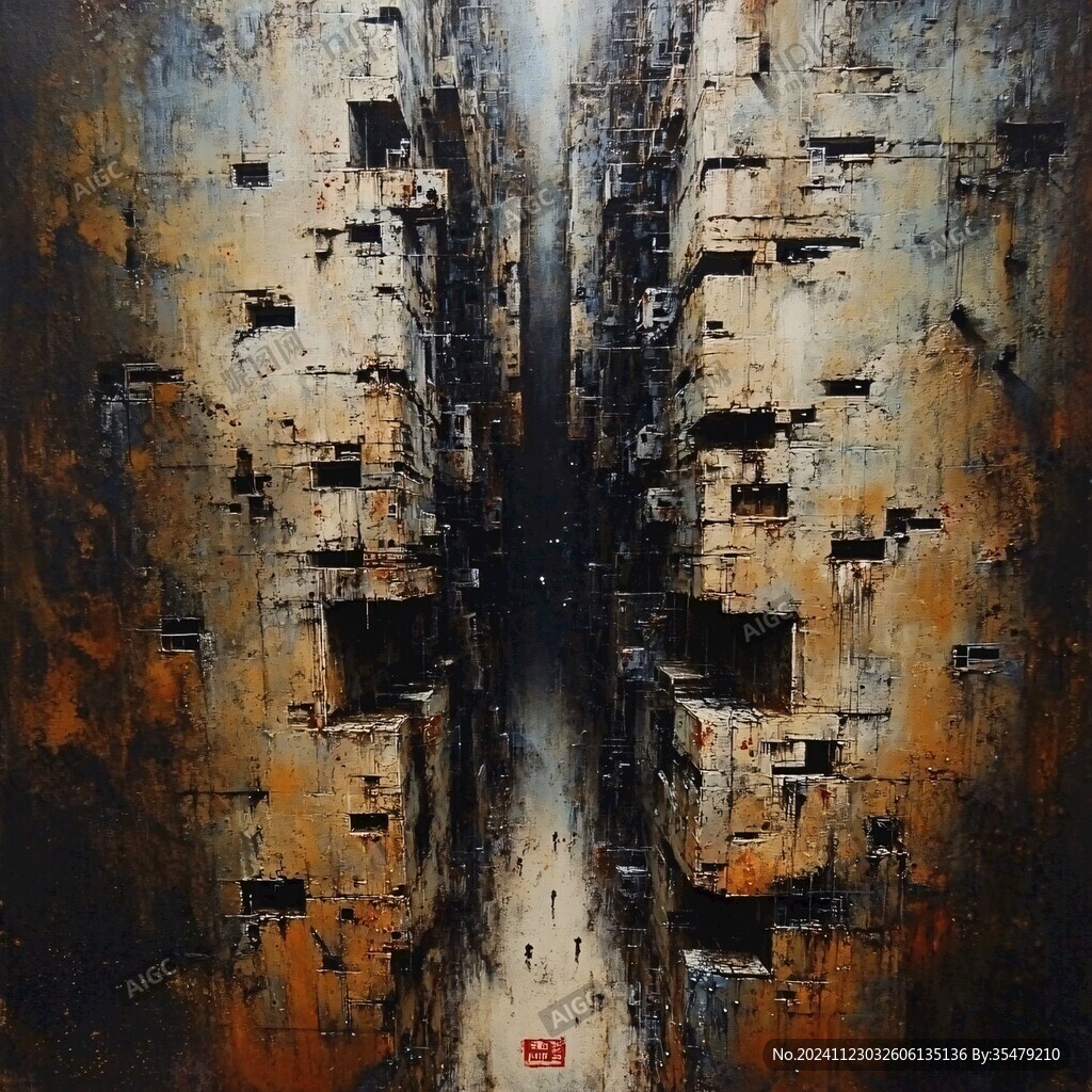 抽象金属画