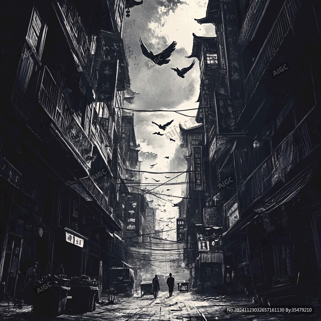 场景赛博插画