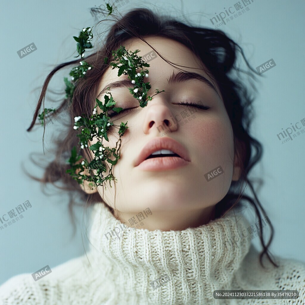 闭眼睛美女