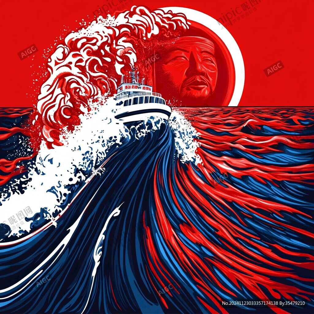 乘风破浪包装插画