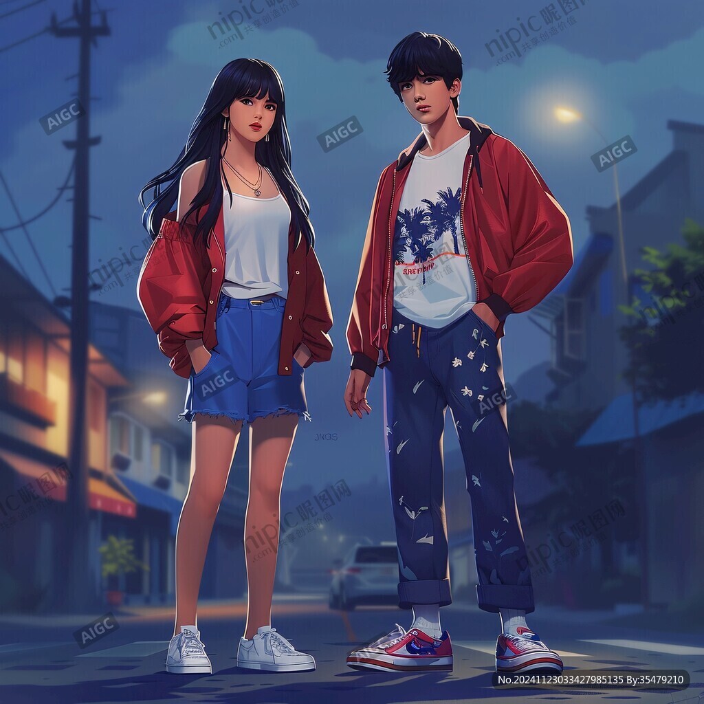 插画情侣