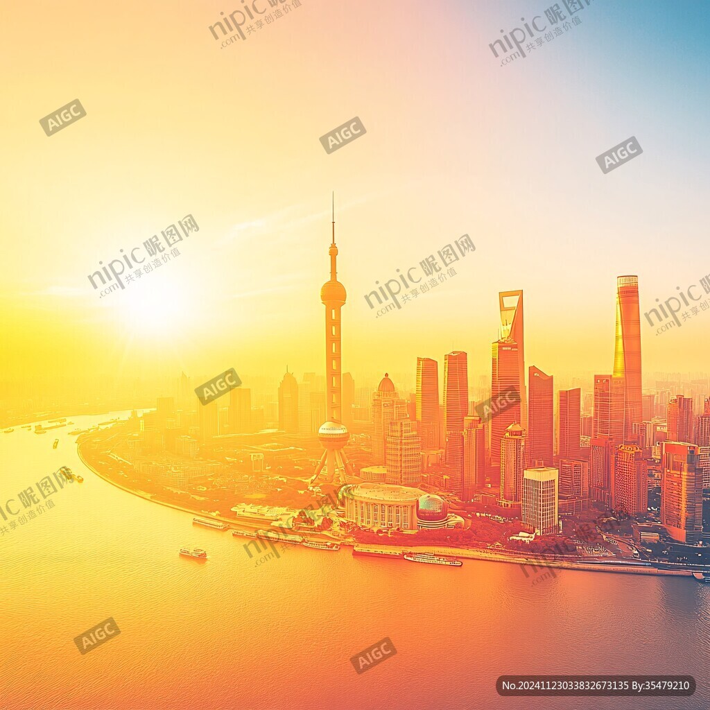 浦东日出全景