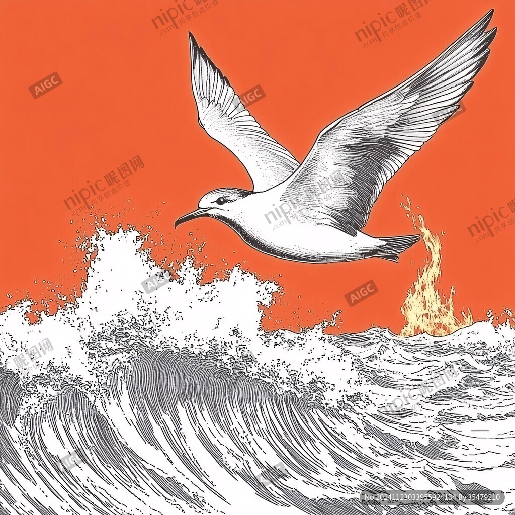 海鸥包装插画