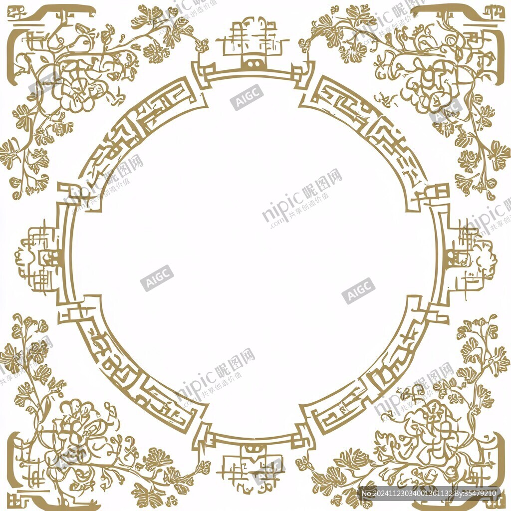 中式古代花边背景