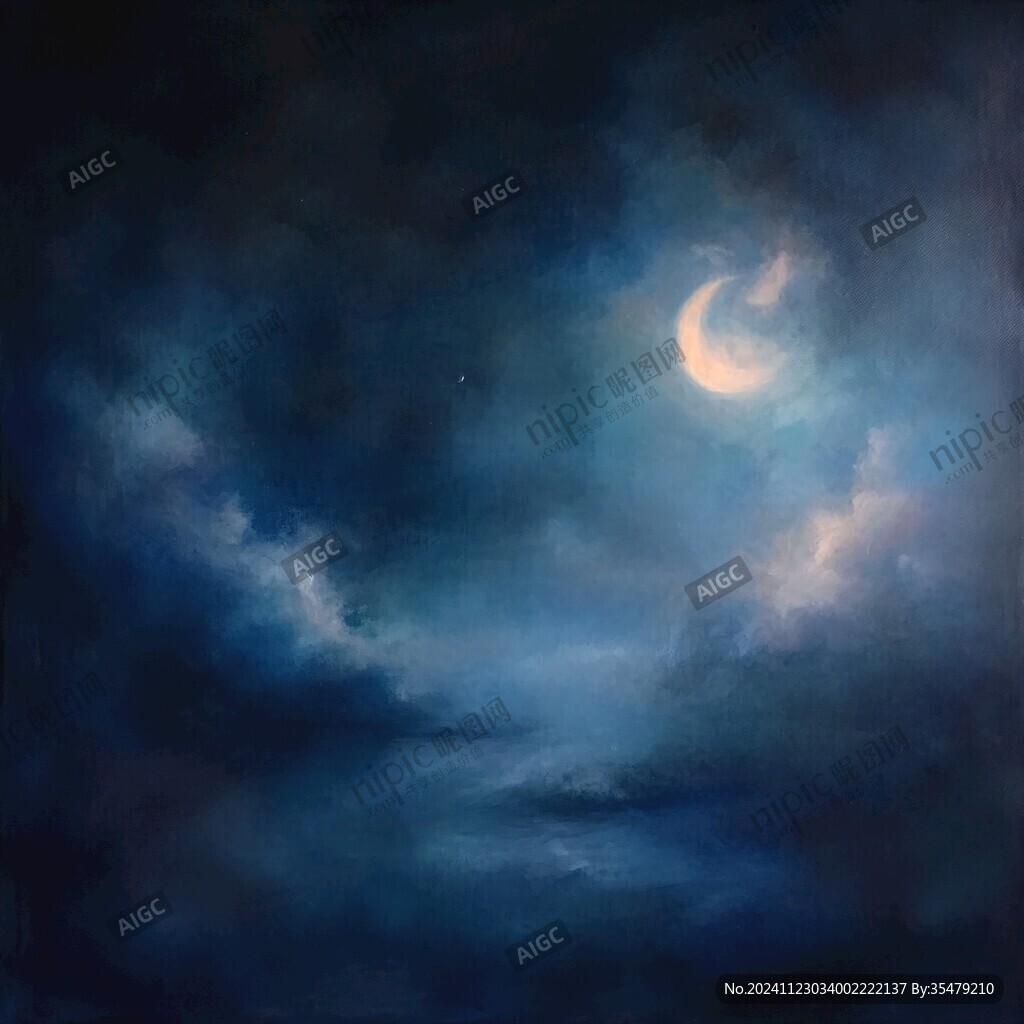 月夜油画