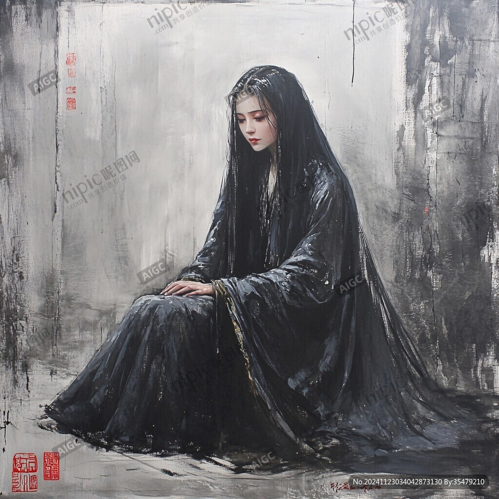 唯美人物油画