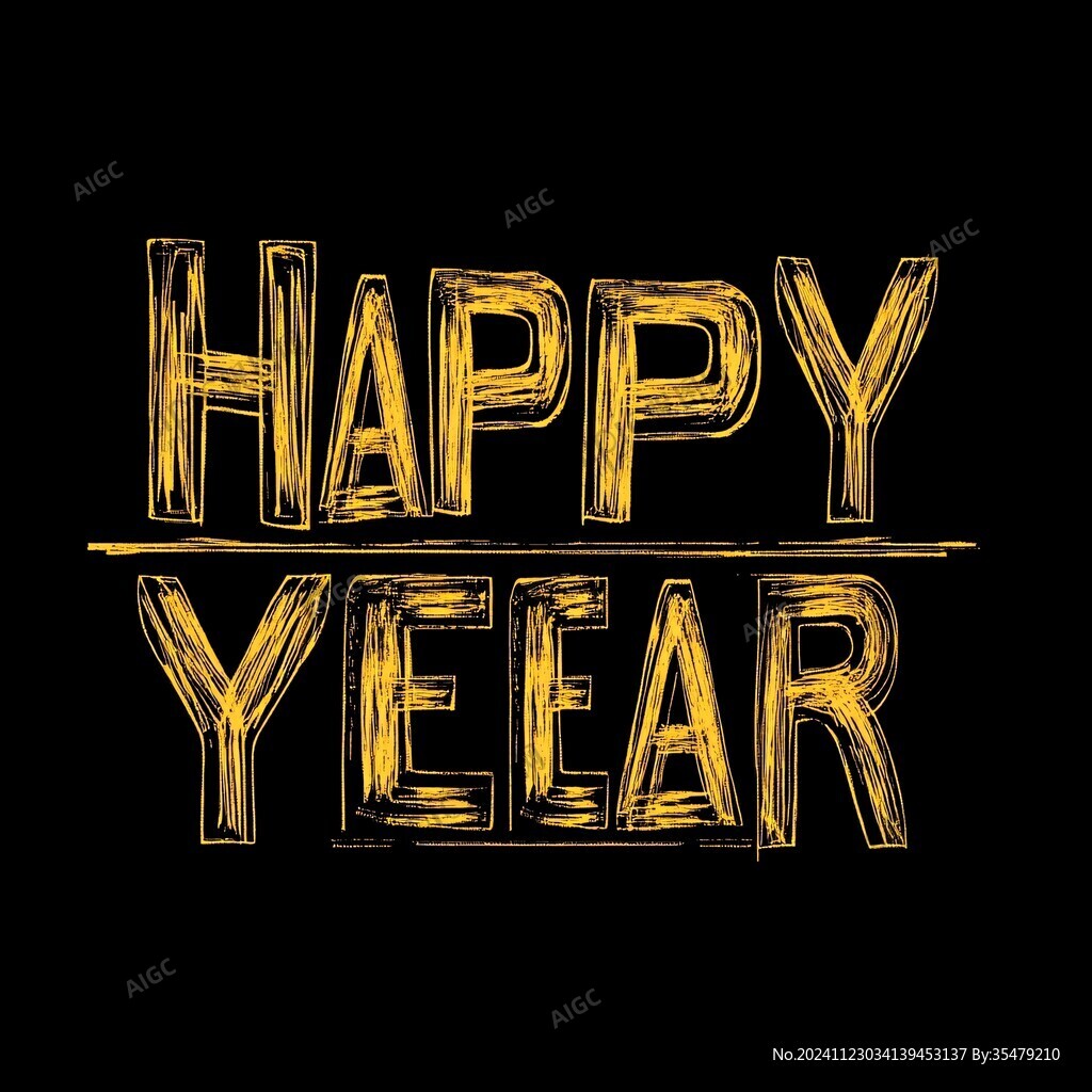 金色新年字