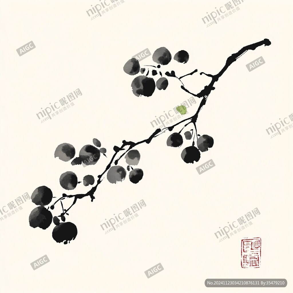 手绘乌蔹梅