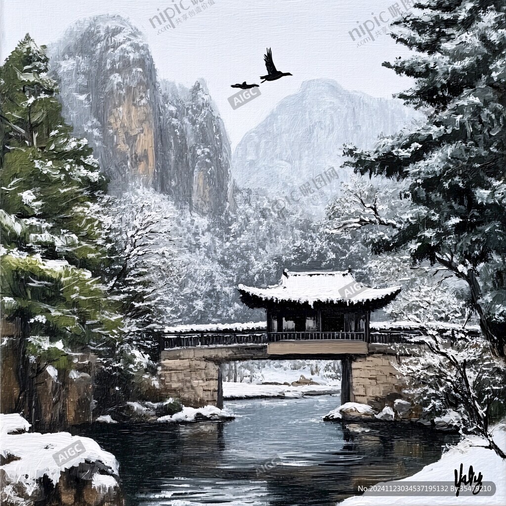 雪景立体画