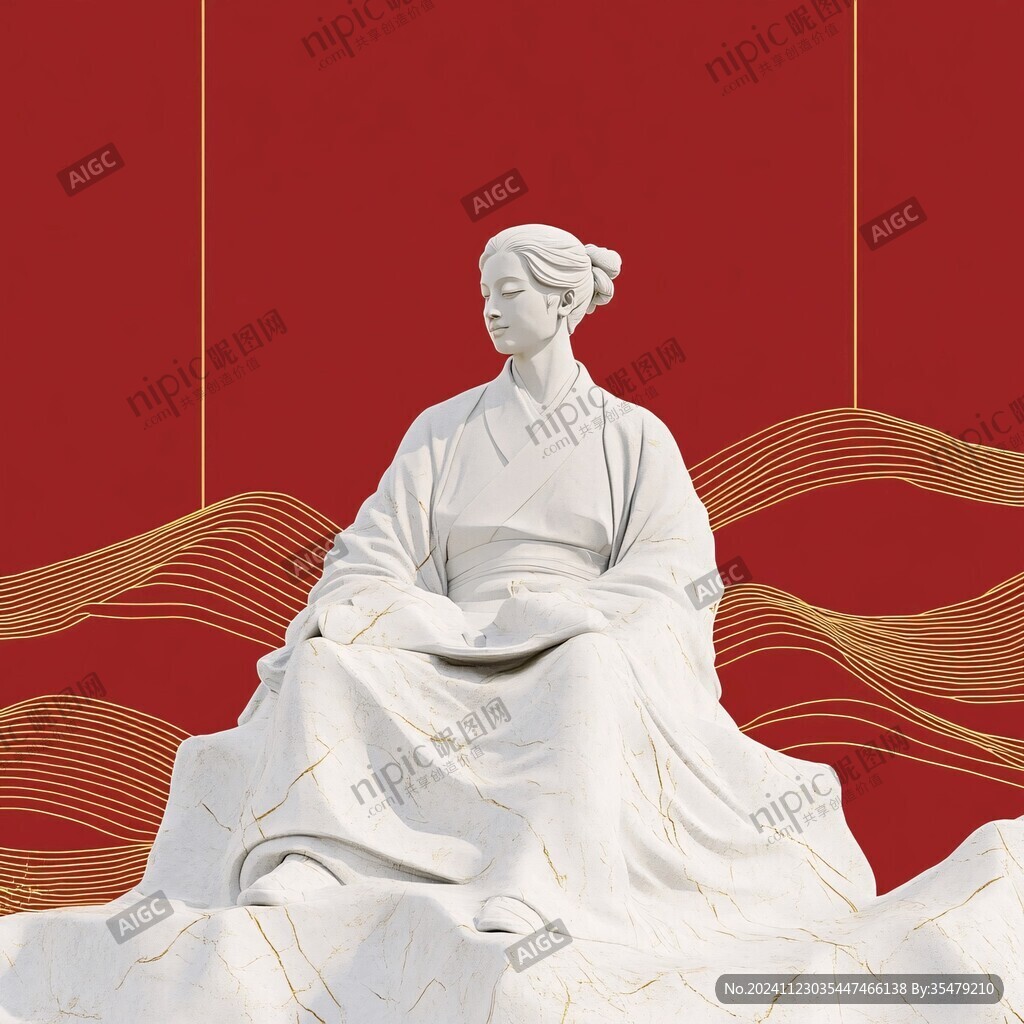 户外古风人物雕塑美陈