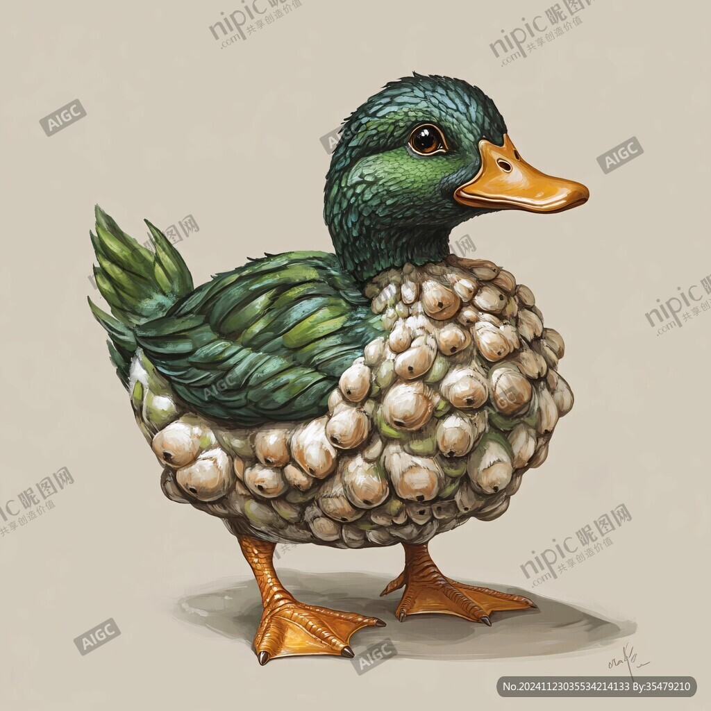 青头鸭插画