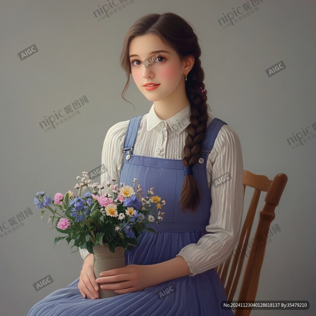 油画少女