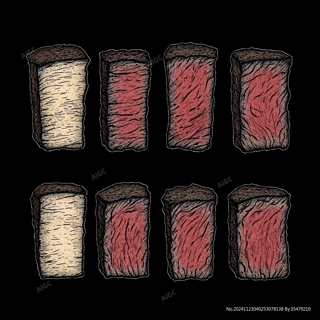 生牛肉插画
